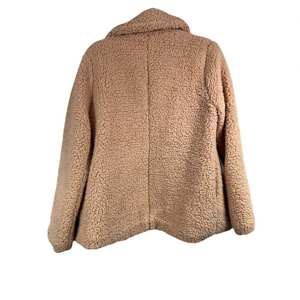 UMGEE Oversized Sherpa Teddy Jacket Size S Open Front Blush Pink Cozy Boho‎ Soft
